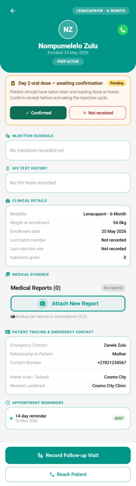 LenZA Day 2 oral dose confirmation